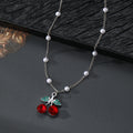 Silver Pearl Station Pendant Necklaces Six Charm Styles view 2