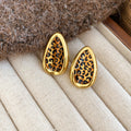 Leopard Print Teardrop Statement Stud Earrings Statement Pair view 6