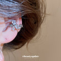 Silver Tone Crystal Butterfly Clip On Earrings Statement Jewelry view 3