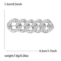 Crystal Curb Chain Bar Brooch in Two Tones for Jackets, Coats, and Scarves view 6