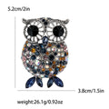 Crystal Owl Brooch In 6 Color Variants For Jackets and Scarves view 11