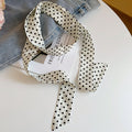 Polka Dot Satin Skinny Scarf Neck Tie Hair Ribbon Two Colors view 7