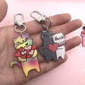 Love Cat and Dog Printed Acrylic Clip Keychains in Four Designs view 4
