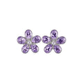 Crystal Flower Stud Earrings In Purple Blue And Red view 5