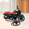 Mini Motorcycle Model Keychain With Flame Graphic Design view 2