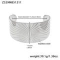 Gold Steel Wide Sunburst Cuff And Textured Hinge Bangles view 6