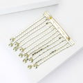 Crystal Chain Fringe Bar Brooch in Gold and Silver Tone view 4