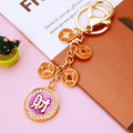 Crystal Five Coin Fortune Keychains with Cords and Loose Braided Loops view 10
