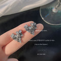 Antique Silver Irregular Stamp Heart Stud Earrings view 1
