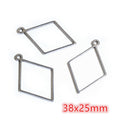 Steel Tone Open Geometric Pendant Frames in Twelve Shapes view 7