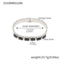 Square Glass Stone Clasp Bangles Multicolor Steel Gold view 6
