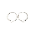 Silver Irregular Thin Oversized Open Hoop Earrings view 5