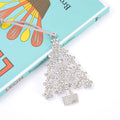 Silver Rhinestone Christmas Tree Metal Hanging Ornaments view 3