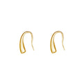 Gold Tone Slim Elongated U Shape Minimal Stud Earrings For Women view 5