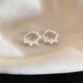 Crystal Planet Hoop Earrings in Silver and Gold Tones view 6