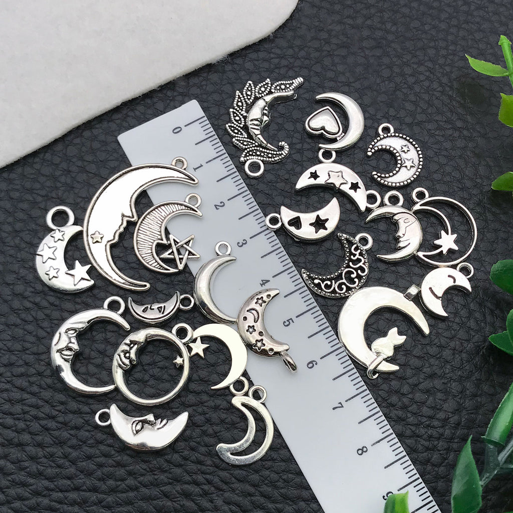 Zinc Alloy Hollow Moon Smiley Face Sun Star Charm Pendant for DIY Bracelet Necklace