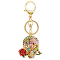 Rhinestone Skull Rose Keychain Metal Crystal Bag Charm view 5