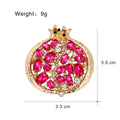 Red Gold Tone Pomegranate Enamel Twelve Designs Metal Brooch Pin view 11