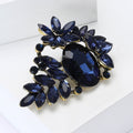 Faceted Crystal Leaf Cluster Brooch in Six Colorways view 3