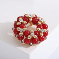 Pearl and Crystal Floral Wreath Brooch in Four Colorways view 3