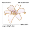 Crystal Lily Flower Brooch In White And Red Enamel view 6