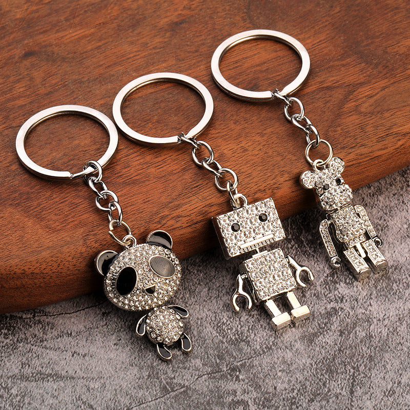 Creative Rhinestone Bear Alloy Keychain Fashion Bag Charm Accessory