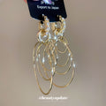 Gold Tone Concentric Hoop Ear Cuffs Fashion Jewelry view 2