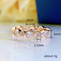Pear Round Bezel Eternity Band Ring Gold White Rose Alloy view 4