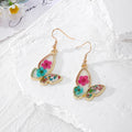 Gold Butterfly Frame Dried Flower Resin Dangle Earrings 3 Colors view 6