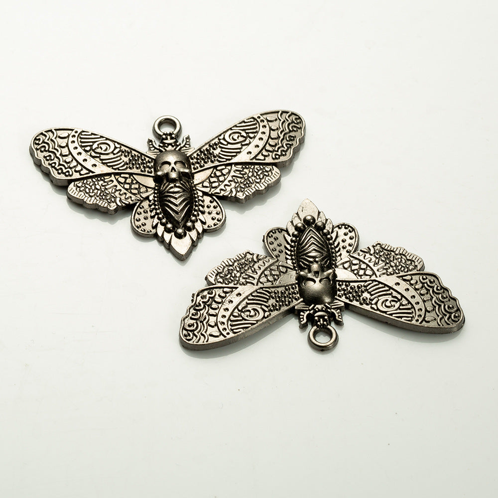 42x27mm Vintage Punk Alloy Moth Charm Pendant