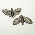 Detailed Skull Moth Alloy Pendant Charm in 5 Finishes view 8