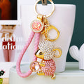 Jeweled Lamb Holding a Gem Keychains in Three Colors with Loop Options view 12
