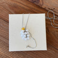Stone Bead Grape Cluster Pendant Necklaces in Three Colors view 7