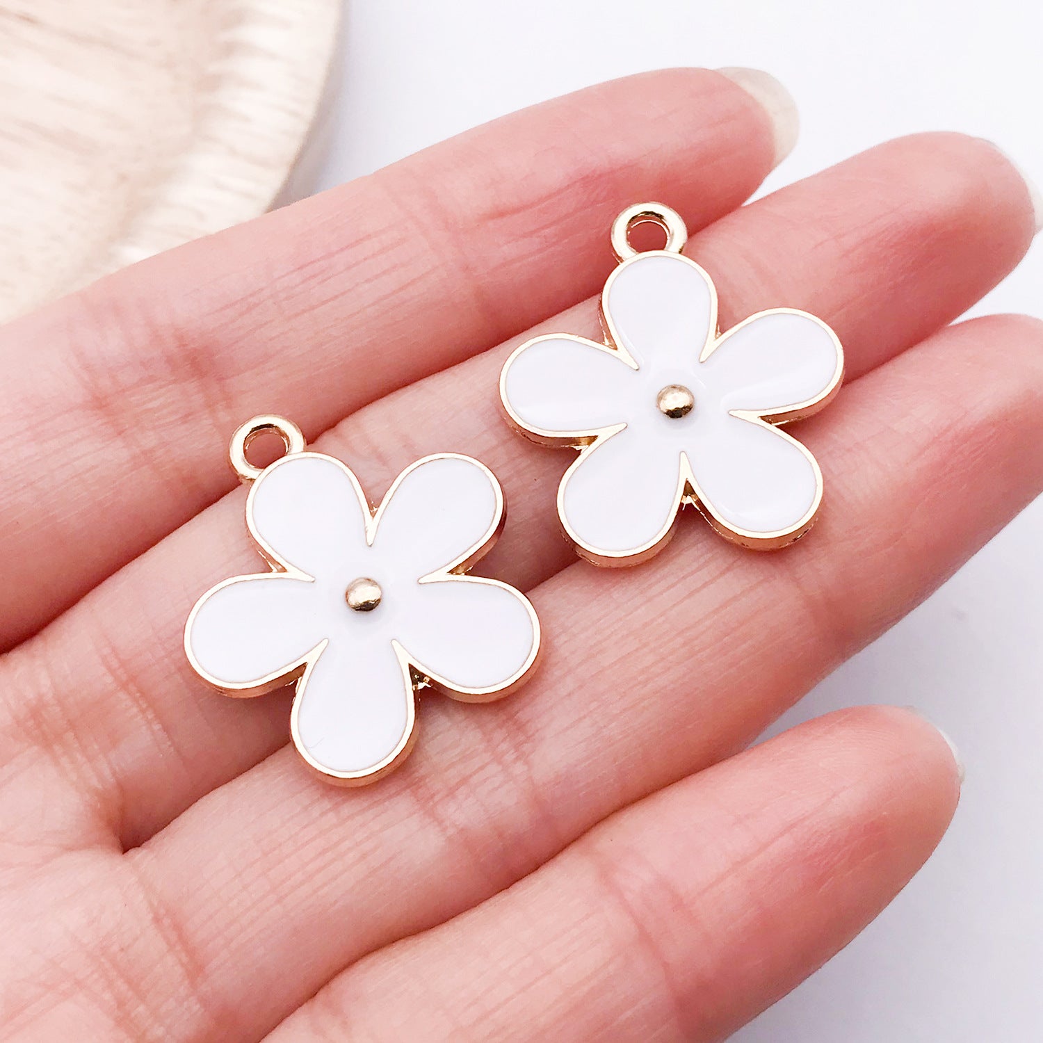 23x20mm Enamel Zinc Alloy Double Sided Flower Cherry Blossom Charm Pendant for DIY Bracelet Necklace