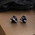 Printed Heart Brown Red Black and Green Stud Earrings view 8
