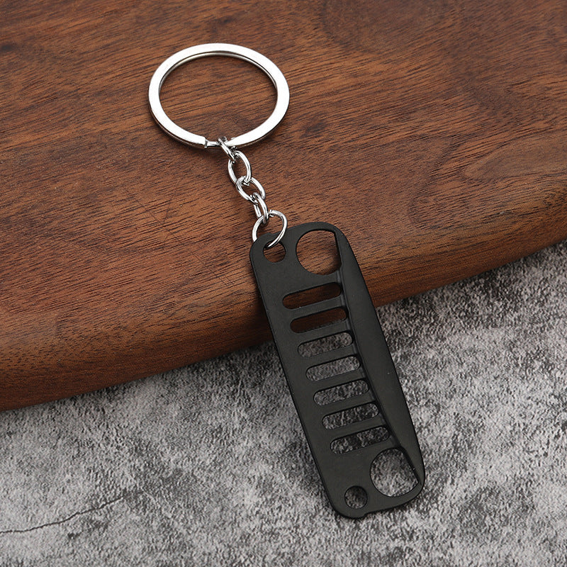 Off Road Grille Metal Keychain with Bird Accent