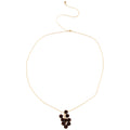 Brown Flocked Grape Cluster Necklace And Earrings Gold Tone view 5