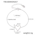 Open Heart Zircon Necklace Bracelet And Herringbone Chain Set view 9
