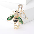 Bee Safety Pin Brooch Enamel Wings Honeycomb Charm Pin view 6