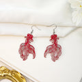 Four Color Hollow Goldfish Double Sided Long Hook Earrings view 2