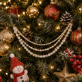 Clear Crackle Bead Pearl Christmas Tree Hanging Ornament view 3
