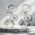 Silver Cowboy Boots Hat Horseshoe Charm Keychain Western view 1