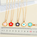 Gold Tone Star-Shaped Evil Eye Pendant Necklaces in Five Colors view 2
