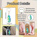 Printed Wood Seahorse Keychain With Metal Ring in Two Styles view 4