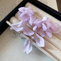 Sheer Flower and Bead Drop Necklace in Six Color Options view 10