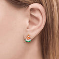 White Gold Watermelon Slice Stud Earrings Colorful Alloy view 3