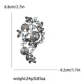 Crystal Pearl Leaf Cluster Brooch Grey and Wine Multicolor view 6