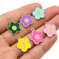 Enamel Daisy Cluster Charms in Seven Color Styles for Jewelry view 2