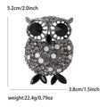 Crystal Owl Brooch with Oversized Black Eyes Decorative Clothing Pin view 4