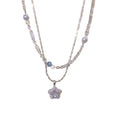 Silver Tone Layered Chain Necklace With Star Pendant view 5